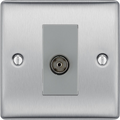BG Nexus Metal Brushed Steel Co-axial Socket NBS60G