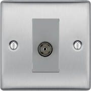 BG Nexus Metal Brushed Steel Co-axial Socket NBS60G by British General (BG-NBS60G)