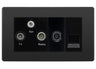 BG Evolve Black Chrome TV/FM/SAT + Return & 1 Gang Tel - Screened Triplex Socket by British General (BG-PCDBC68B)