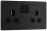 BG Evolve PCDMB22B Matt Black 2 Gang 13A Switched Socket-Black Insert by British General (BG-PCDMB22B-Shopify-SA_1)