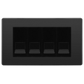 BG Evolve Black Chrome 4 Gang IDC Secondary Telephone Socket - Black Insert