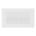 BG White Moulded 4 Gang Master Telephone Socket, Screw Terminal - White Insert