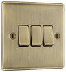 BG NAB43 Nexus Metal | Antique Brass | 3 Gang 20A 16AX 2 Way Plate Switch by British General (BG-NAB43-Shopify-SA_1)