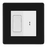 BG Screwless Matt Black 20A Secret Key Switch with 20A Double Pole Switch - White Insert by British General