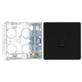 BG Screwless Matt Black 1 Gang 20A DP Neon Switch FFB31 with 35mm Steel Back Box