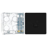 BG Screwless Matt Black 1 Gang 20A DP Neon Switch FFB31 with 35mm Steel Back Box by British General