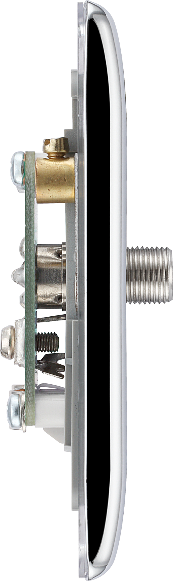 NPC65 Side - This satellite and coaxial socket from British General provides 1 outlet for a TV or FM coaxial aerial connection and 1 outlet for satellite connection.