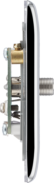 NPC65 Side - This satellite and coaxial socket from British General provides 1 outlet for a TV or FM coaxial aerial connection and 1 outlet for satellite connection.