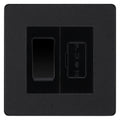 BG Evolve Matt Black 20A Intermediate Switch & 13A Fused Spur Plate | Black Insert