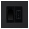 BG Evolve Matt Black 20A Intermediate Switch & 13A Fused Spur Plate | Black Insert by British General