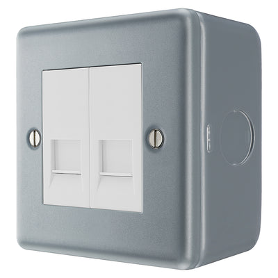 BG MC5BTS2 Metal Clad | 2 Gang Secondary Telephone Socket by British General (BG-MC5BTS2)