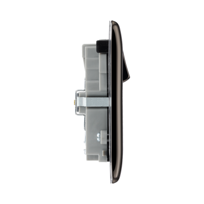 BG NBN22UAC45B Nexus Metal | Black Nickel - Black insert | USB A + C | 2 Gang Switched Socket