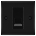 BG Nexus Matt Black Single Master Telephone Socket, Screw Terminal - Black Inserts