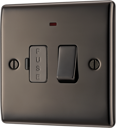 BG NBN52 Nexus Metal Black Nickel 13A Neon Switched Fused Spur Unit