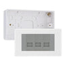 BG White Moulded 3 Gang RJ11 Telephone Socket Euro Module with 32mm Back Box - Grey Insert by British General (BG-EMRJ11G-3G-32)