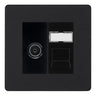 BG Evolve Matt Black TV Aerial & RJ45 CAT6 Data Socket - Black Insert by British General