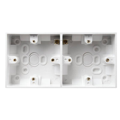 BG 909 Moulded Square Edge | White | 37mm | 2x 1 Gang Dual Surface Pattress by British General (BG-909)