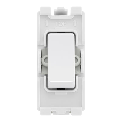 BG Evolve Pearlescent White 3 Gang Switch 1x Dual Mode LED Dimmer 2x Intermediate Custom Grid Switch