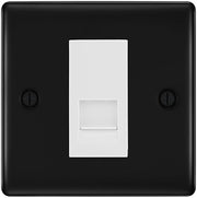 BG Nexus Matt Black Single RJ11 Telephone Socket NFBRJ111 - White Insert by British General (BG-NFBRJ111W)