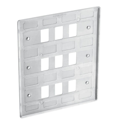 BG RNBS9 Nexus Grid Brushed Steel 9 Module Front Plate