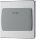 BG FBSKYCSG Nexus Flatplate Screwless 16A - Hotel Key Card Switch Brushed Steel - Grey Insert