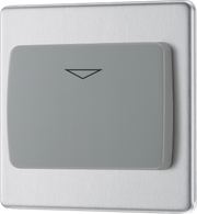 BG FBSKYCSG Nexus Flatplate Screwless 16A - Hotel Key Card Switch Brushed Steel - Grey Insert by British General (BG-FBSKYCSG-Shopify-SA_1)