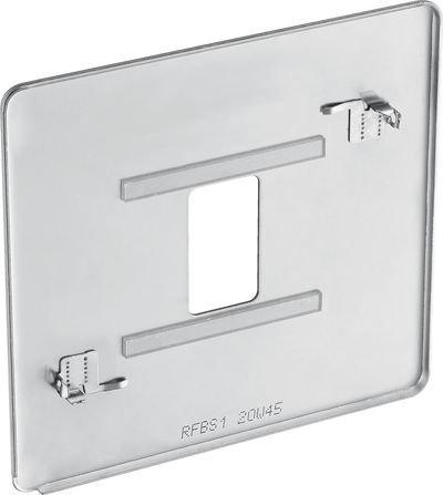 BG RFBS1 Nexus Screwless Grid Brushed Steel 1 Module Front Plate