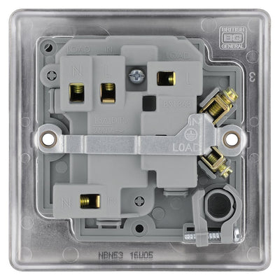 BG Nexus Black Nickel 13A Flex Output Neon Switched Fused Connection Unit NBN53 with 35mm Steel Back Box