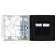 BG Screwless Matt Black RJ45 Double Telephone Socket FFBRJ452 with 35mm Steel Back Box