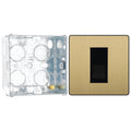 BG Evolve Satin Brass 1 Gang Secondary Telephone Outlet PCDSBBTS1B with 35mm Steel Back Box