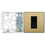 BG Evolve Satin Brass 1 Gang Secondary Telephone Outlet PCDSBBTS1B with 35mm Steel Back Box