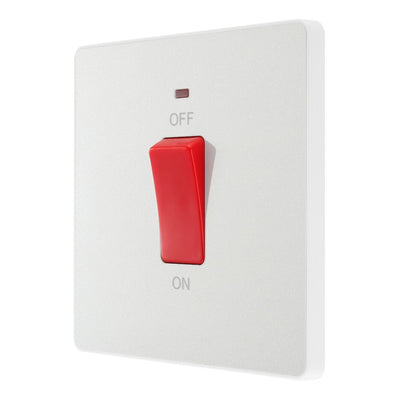 BG Evolve Pearlescent White 45A DP Single Plate + Neon PCDBC74B with 35mm Steel Back Box
