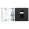 BG Evolve Black Chrome RJ45 Cat6 Single Data Outlet PCDBCRJ451B with 25mm Steel Back Box by British General