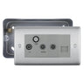 BG Nexus Brushed Steel Triplex TV/FM/Sat Socket + Return & Tel. with Surface Pattress Back Box by British General (BG-NBS68+MC502)