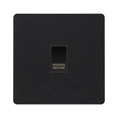 BG Evolve Matt Black Custom Appliance Grid Switch 1 Gang Screwless