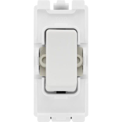 BG R14 Nexus Grid White 20A 20AX 1 Way 1 Pole Retractive PRESS Switch Module by British General (BG-R14)