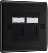 BG NFBRJ452 Nexus Metal RJ45 Double Data Outlet Socket - Matt Black by British General (BG-NFBRJ452-Shopify-SA_1)