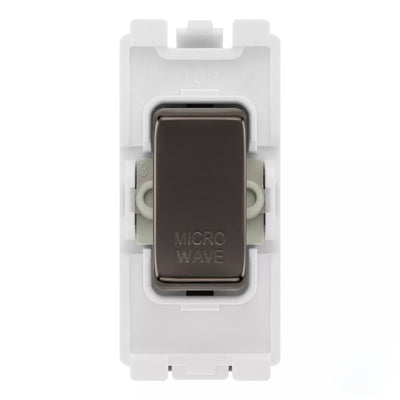 BG RRMWBN Black Nickel 20 Amp Double Pole Appliance Grid Switch Labelled Microwave