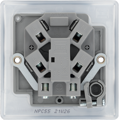 BG NPC55 Nexus Metal Polished Chrome 13A Flex Output Unswitched Fused Spur Unit