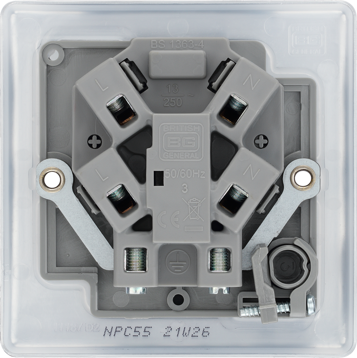 NPC55 Back - This 13A fused and  the fuse ideal for spur circuits and hardwired appliances.