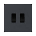 BG Evolve Matt Grey 2 Gang Intermediate Custom Grid Light Switch