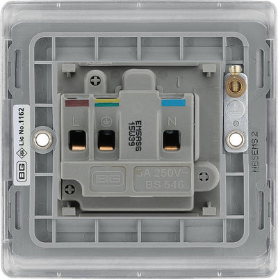 BG Nexus Metal Brushed Steel 5A Unswitched Socket NBS29MG by British General (BG-NBS29MG)