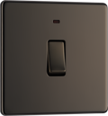 BG FBN31 Nexus Screwless Flat-Plate Single Switch Black Nickel Neon 2 Way 20A