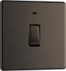 BG FBN31 Nexus Screwless Flat-Plate Single Switch Black Nickel Neon 2 Way 20A by British General (BG-FBN31-Shopify-SA_1)