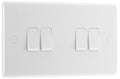 BG 844 Moulded Round Edge | White | 4 Gang 10AX 2 Way Plate Switch