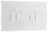 BG 844 Moulded Round Edge | White | 4 Gang 10AX 2 Way Plate Switch by British General (BG-844)