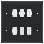 BG Part M 6 Gang Switch 4x Intelligent Dual Mode Dimmer 2x 2 Way Custom Grid