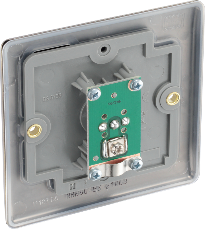 NAB60 Back - This single coaxial socket from British General can be used for TV or FM aerial connections.