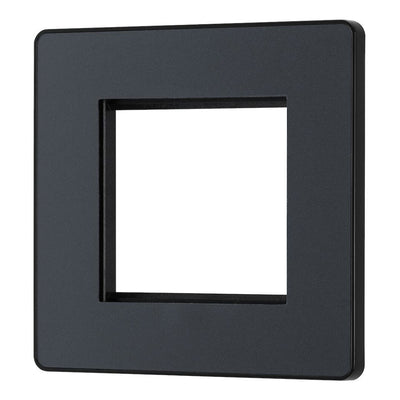 BG Evolve Matt Grey Double Secondary Telephone Socket, Screw Terminal - Black Insert