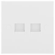 BG 9RJ11/2 Moulded Square Edge | White | 2 Gang RJ11 Screw Terminal Telephone Socket by British General (BG-9RJ11/2)